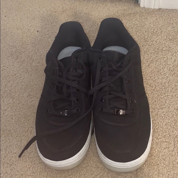 All black Air Force 1s w white platform - Picture 1 of 2